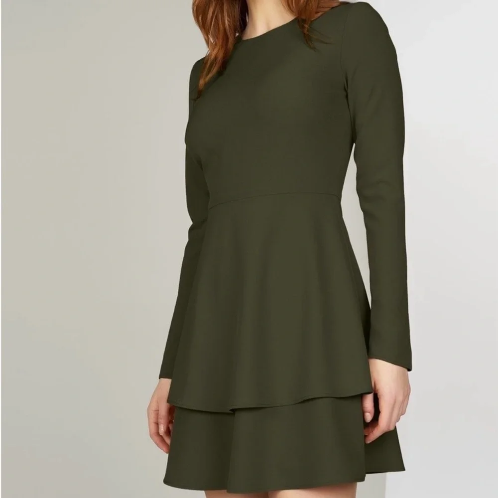 Hutch Olive Green Long Sleeve Cami Dress Size 4 - Picture 9 of 9